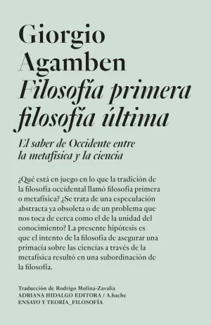 FILOSOFIA PRIMERA FILOSOFÍA ÚLTIMA